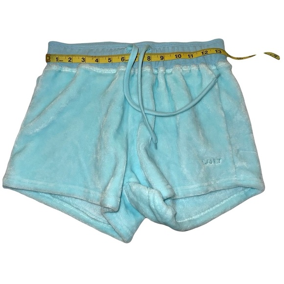 Sahlt Women’s Fuzzy Lounge Shorts Large Like New Teal 3” Inseam - Picture 3 of 6